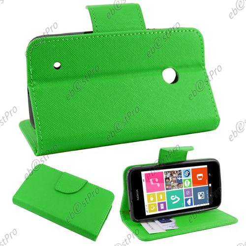 Ebeststar ® Pour Nokia Lumia 530 Housse Portefeuille Coque Etui Protection Folio + Film D'écran, Couleur Vert