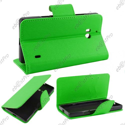 Ebeststar ® Pour Nokia Lumia 930 Housse Portefeuille Coque Etui Protection Folio + Film D'écran, Couleur Vert