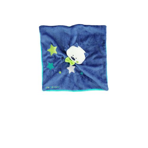 Doudou Chat Orchestra Premaman Bleu Et Turquoise Etoiles  Plat Carre Jouet Bebe