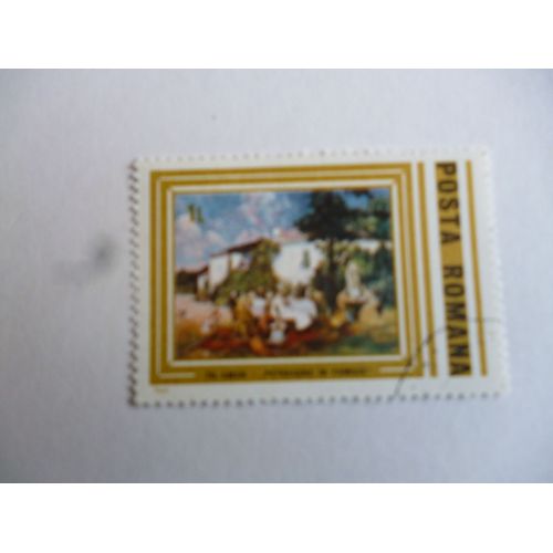 Timbre "Posta Romana :Petregere En Famille".