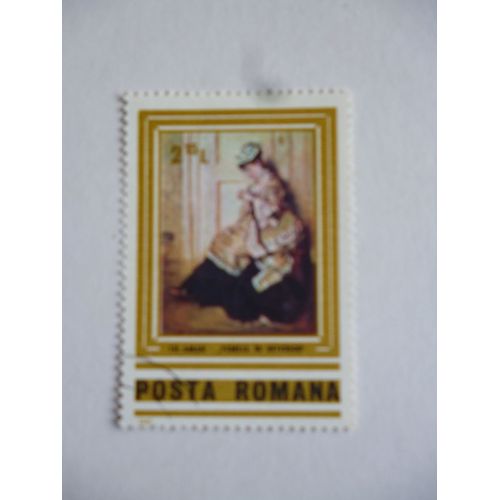 Timbre "Posta Romana : Th Aman :Femme En Intérieur".