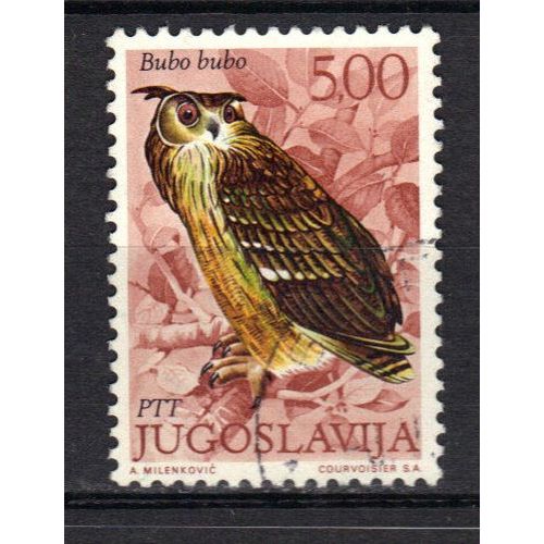 Yougoslavie 1972 : Oiseau : Grand Duc - Timbre Oblitéré