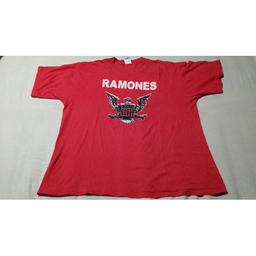 T-Shirt Gildan The Ramones Couleur Rouge Hey Ho Let's Go Taille Xl