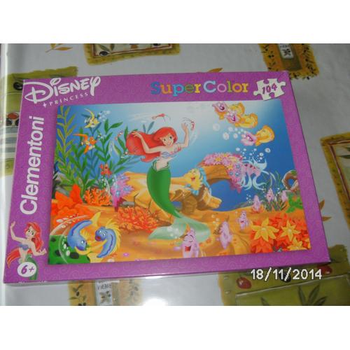 Puzzle 104 Pièces Super Color Maxi Disney Princess Ariel La Petite Sirène
