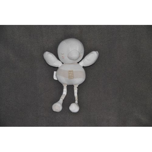 Oiseau Poussin Peluche Doudou Absorba Blanc "Les Bébés Sont Comme Ça" 21 Cm