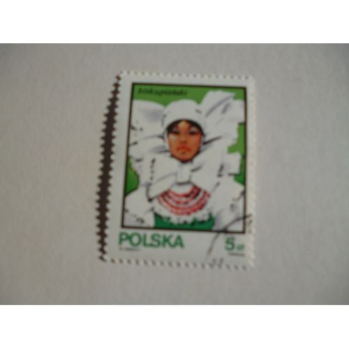 Timbre "Pologne:Coiffure Traditionnelle".