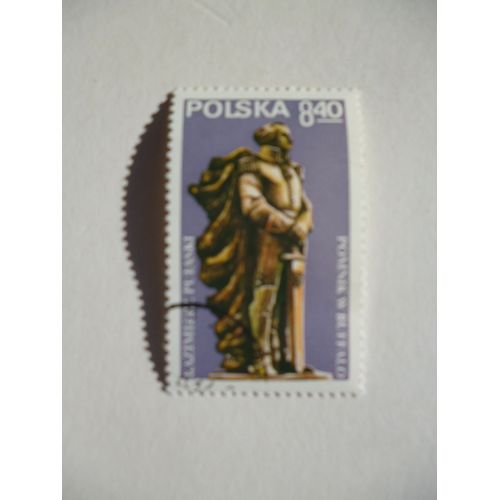 Timbre "Pologne :Statue:Kazimierz Pulaski".