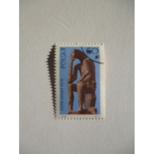 Timbre "Pologne 1969:Statue D'un Homme Assis 19 Ème Siècle".
