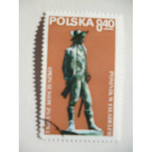 Timbre "Pologne :Statue Tadeusz Kosciusko".