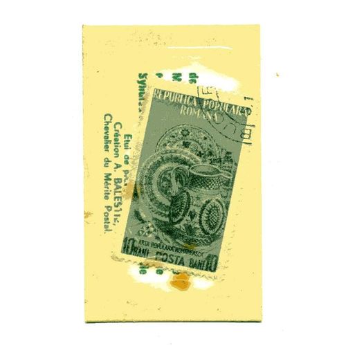 Timbre De  Roumanie   ( Timbre Et Pochette D¿Origine) Dans Pochette Publicitaire Des Années 60 "Café San Rivo" 