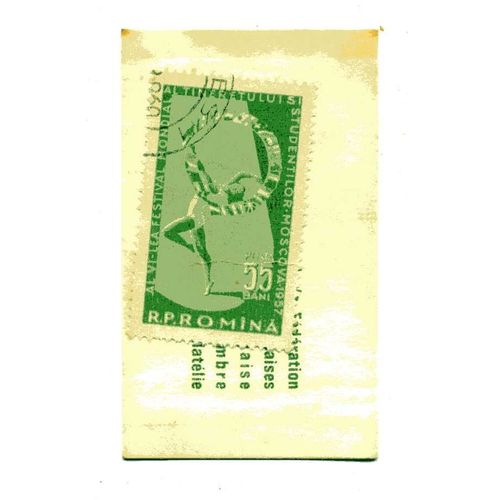 Timbre De  Roumanie   ( Timbre Et Pochette D¿Origine) Dans Pochette Publicitaire Des Années 60 "Café San Rivo" 