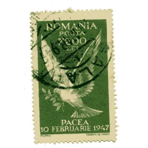 Timbre De  Roumanie  (7200 Lei Vert) ( Timbre Et Pochette D¿Origine) Dans Pochette Publicitaire Des Années 60 "Café San Rivo" 