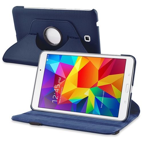 Bleu Protection Housse Etui Cuir 360 Rotation Pour Samsung Galaxy Tab 4 8.0 T330