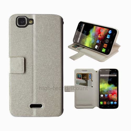 Housse Etui Coque Pochette Portefeuille Pour Wiko Rainbow 4g + Film Ecran - Blanc