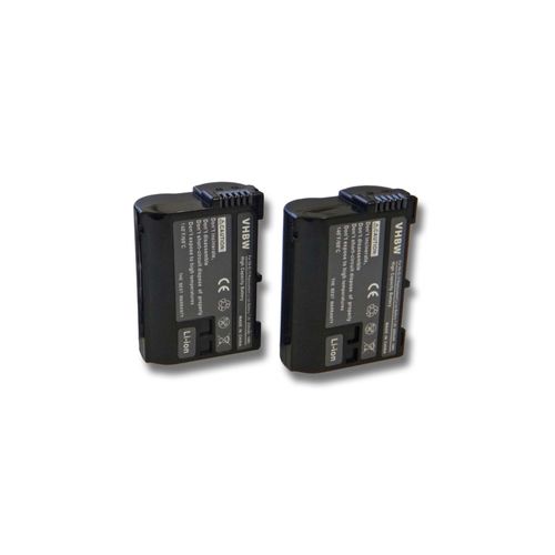 Lot de 2 batteries vhbw Li-Ion 2000mAh (7.0V) pour appareil photo Nikon Batterie d'alimentation MB-D11, MB-D12, MD-D14, MB-D15 comme EN-EL15.