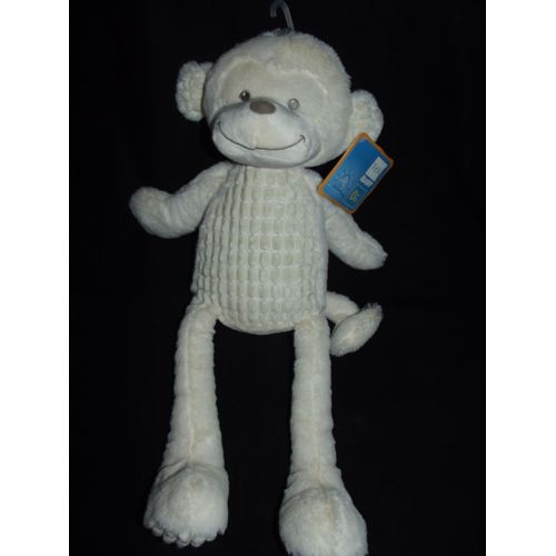 Doudou Singe Tex Baby Carrefour Beige/ Crème/Écru/Blanc Cassé Peluche Comforter Plush Mixte Bebe Eveil Naissance 47 Cm Environ 