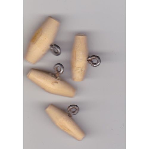 4 Bouton En Bois Oblog, Avec Oeillet