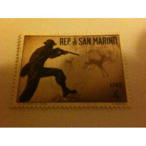 Timbre Chasseur République De San Marin