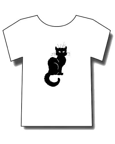 T Shirt Motif Chat Noir Sur T Shirt Blanc Rakuten