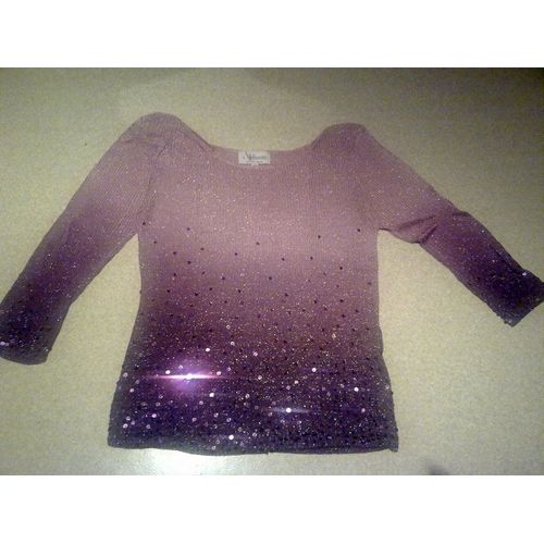 Top Armand Thiery Vieux Rose/Violet Sequins - T40