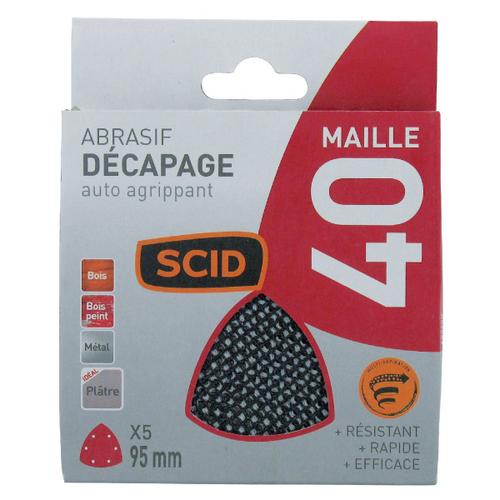 Patin maille Delta auto-agrippant 95 mm SCID - Grain 40 - Vendu par 5