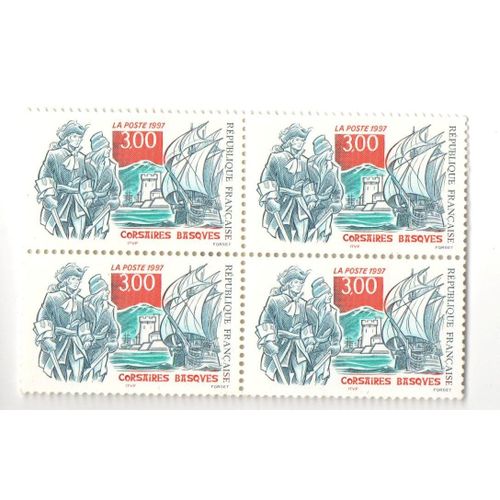 Bloc De Quatre Timbres Corsaires Basques 1997