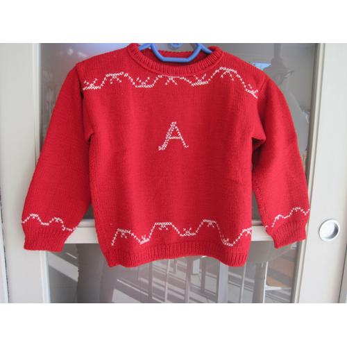 Pull Enfant Initiale "A" 8/10 Ans 