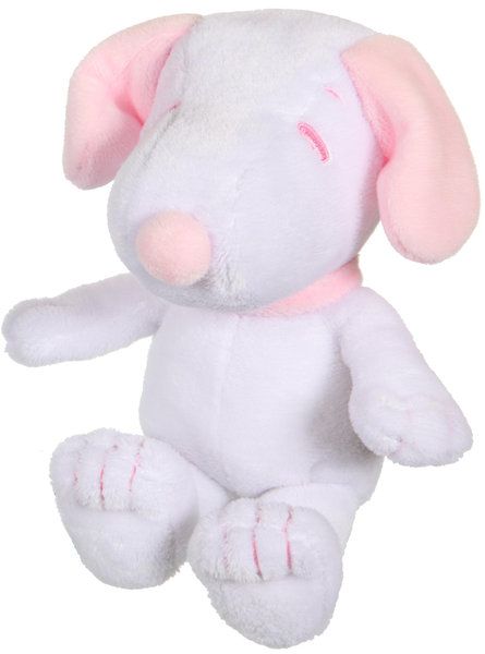 Doudou Chien Snoopy Peanuts Layette Blanc Et Rose Peluche Gipsy Beans Bebe