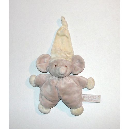 Souris Beige Tiamo Doudou Souris Bonnet Hochet 