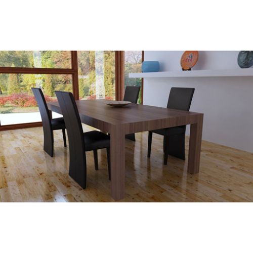 Chaises De Salle À Manger 4 Pcs Marron Foncé Similicuir