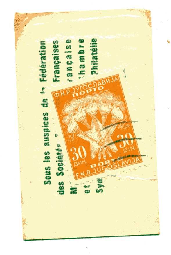 Timbre Taxe De  Yougoslavie  30 Dinar Orange ( Timbre Et Pochette DOrigine) Dans Pochette Publicitaire Des Années 60 "Café San Rivo" 