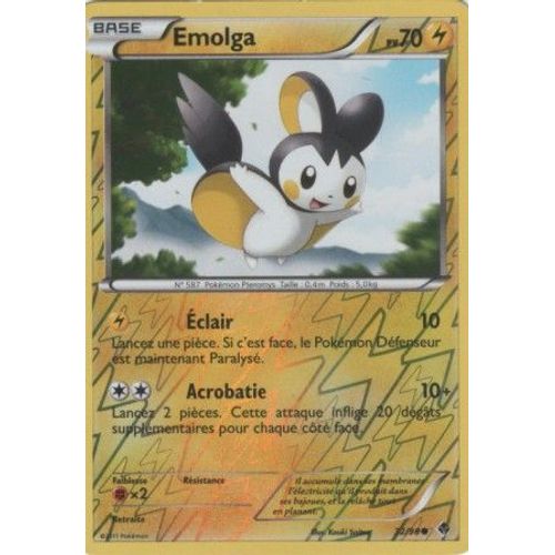 Carte Pokémon "Emolga" Pv70 Holo Reverse 32/98