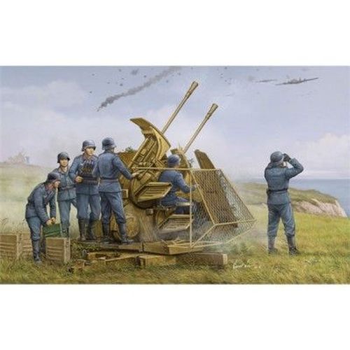 Maquette Canon Anti Aérien Allemand : Flak 43 3.7cm Zwilling-Trumpeter