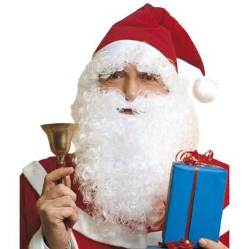 Chapeau Avec Cheveux, Grande Barbe Avec Moustache Et Sourcils De Pere-Noel