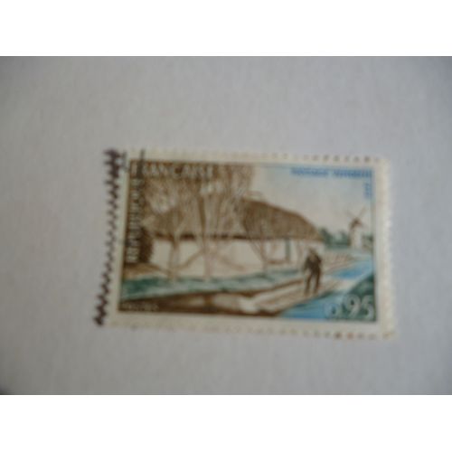 Timbre "France 1965 :Paysage Vendéen".