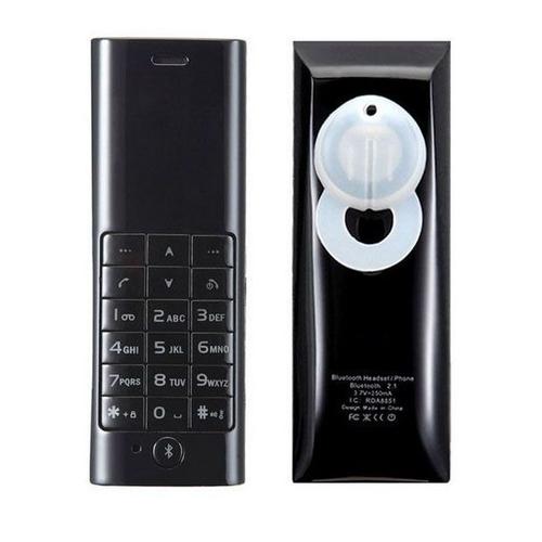 Mini Téléphone Oreillette Bluetooth Mini Mobile Micro Sim Noir