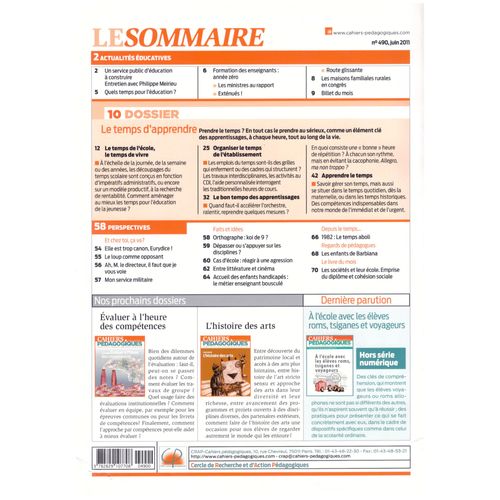 Cahiers Pédagogiques N° 490 