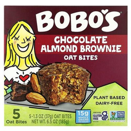 Bobo's Oat Bars Bouchées D¿Avoine Au Brownie Au Chocolat Et Aux Amandes, 5 Bouchées De 37 G Chacune