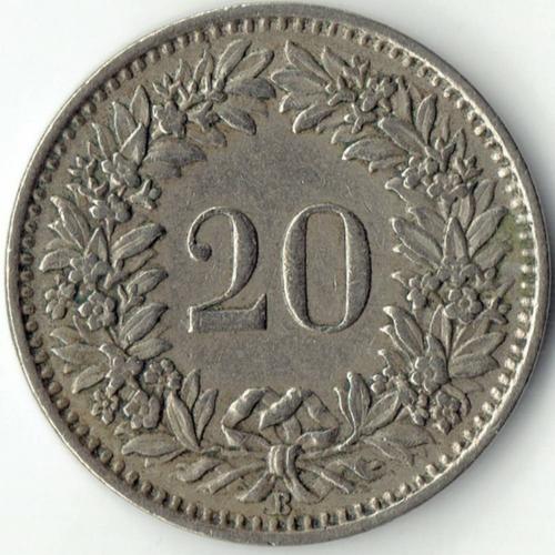Pièce Monnaie 20 Helvetika Suisse