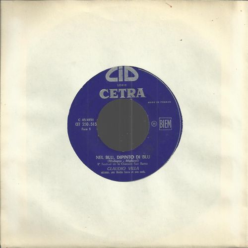 8e Festival De San Remo - Nel Blu, Dipinto Di Blu (Modugno - Migliacci)  /  Timida Serenata (Redi - Nisa)