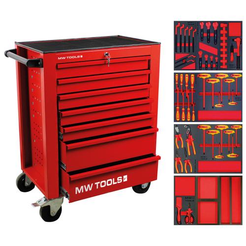 Servante d'atelier complète rouge EV BASIC 53 outils MW Tools MWE59R