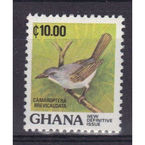 Ghana 1983 : Oiseau : Camaroptera Brevicaudata - Timbre 10 C. Multicolore Neuf **
