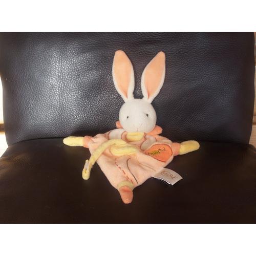 Doudou Lapin Flocon Blanc Beige Baby Nat' - Coeur de Doudou