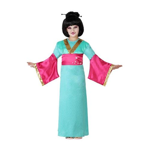 Déguisement De Geisha Bleu Fille Taille 10/12 Ans