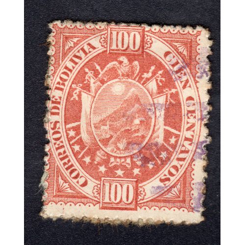 Timbre Bolivie N°44 - Carmin 100 C - 1894