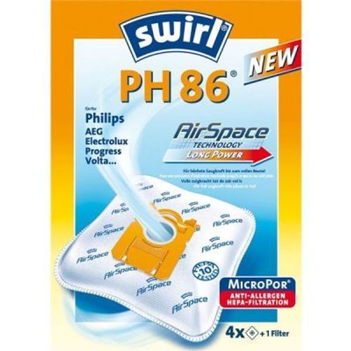 Swirl PH86 Sacs aspirateur Micropor anti-allergénique - 4 sacs + 1 filtre