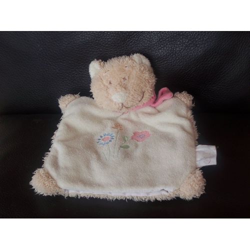 Doudou Chat Ours Prosper Bengy Amtoys Marionnette Echarpe Rose