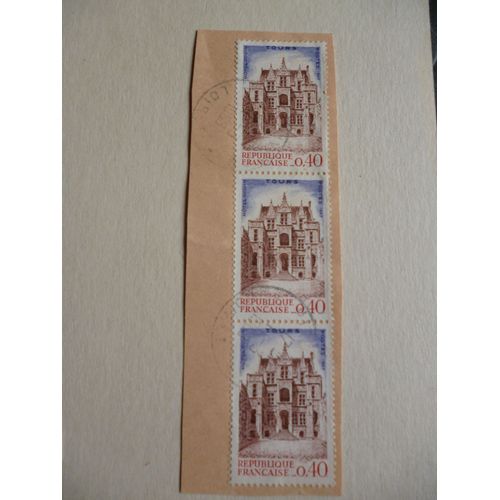 Lot De Trois Timbres France 1967 :Tours Hôtel Gouin".