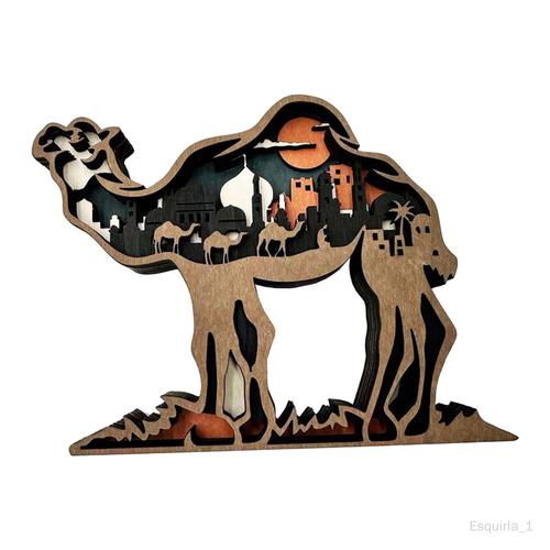 Statue de chameau décorative en bois, artisanat Animal, ornement de chameau
