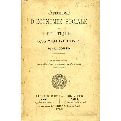 Catechisme D'economie Sociale Et Politique Du 'sillon'